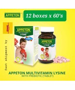 Appeton Multivitamin Lysine with Prebiotic Chewables Tablets 60&#39;sx 12 bo... - $323.33 CAD