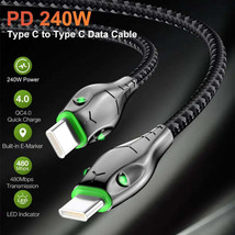 PD 240W &amp; 100W USB C to Type C Fast Charge Cable - Power Delivery PD Data Cord - £8.79 GBP+