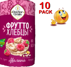 10 PACK DR. GRAIN CRUNCHY BREAD RASPBERRY Crispbread 5 x 80GR Made in Ru... - $24.74