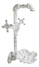 Cast Iron Antiqued White Spigot Faucet Bird On Flower Wall Bird Feeder B... - €34,08 EUR