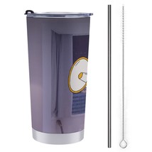 Mondxflaur Cute Funny Steel Thermal Mug Thermos with Straw for Coffee - £16.71 GBP