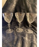Set of 3 Crystal Cut Glass Wine Goblet Diamond 6&quot; - £15.52 GBP