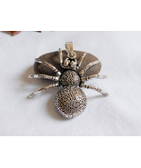3D Movable Spider Pendant In 925 Sterling Silver, Handmade Textured Anim... - £28.04 GBP
