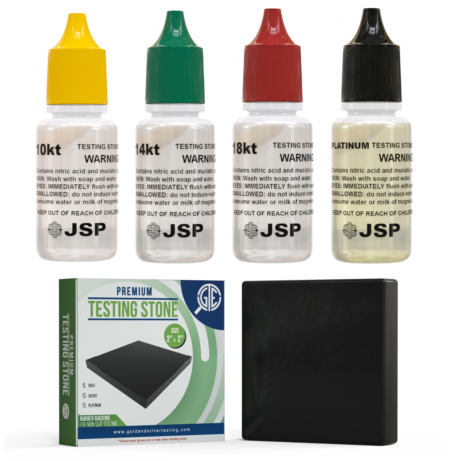 Gold Test Acid Tester Kit 10k 14k 18k & Platinum Testing Stone Detect Jewelry