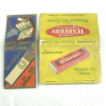 2 Vintage Matchbook Covers Gold Tip Gum Cigarette Form &amp; Teaberry Chewing Gum - £7.83 GBP