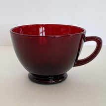 Vintage MCM Anchor Hocking Royal Ruby Red Pressed Glass Tea Coffee Cups - £3.97 GBP