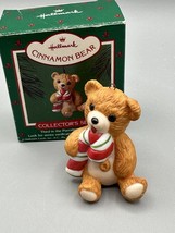 Ornament Hallmark Cinnamon Bear # Porcelain Candy Cane   QX4792 1985 - £6.12 GBP