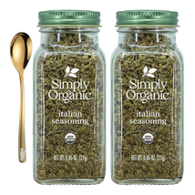 Simply Organic Italian Seasoning Blend 0.95 Oz with  Golden SS Spoon, Best Organ - £19.04 GBP