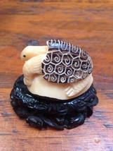 Tagua Nut Palm Carving Fair Trade Folk Art Hand Carved Ecuador Ocean Sea Turtle - £63.94 GBP