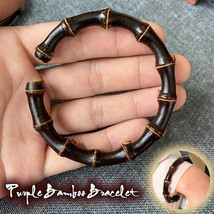 Purple Bamboo Bracelet, Handmade Unique Design, Feng Shui Gift for Him/Her - $465.99 MXN