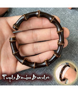 Purple Bamboo Bracelet, Handmade Unique Design, Feng Shui Gift for Him/Her - $34.88 CAD