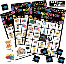 35 Pcs Graduation Bingo Games 24 Players Congrats Grad Party Bingo Cards... - $28.14