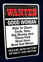 Wanted Woman With Boat -*US Made* Embossed Sign - Man Cave Garage Bar Wall Decor - £12.54 GBP