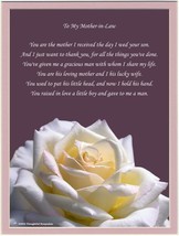 Mother-In-Law Gift With Thank You For My Husband Poem Rose, Or Birthday Gifts - £30.82 GBP