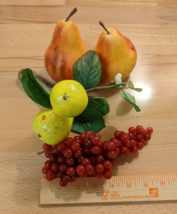 Vintage MCM Faux Fruit Retro Red Grapes Large Pears small Pears branch flower - £9.27 GBP