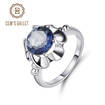 Mystic Topaz Iolite Blue Natural Gemstones Real 925 sterling silver Rings Women  - £25.14 GBP