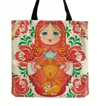 Russian Nesting Doll Print Tote Bag Casual Shopping Shoulder Bag 15-in S... - $318.18 MXN