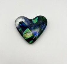 Handmade Dichroic Glass Heart Object de Arté Keepsake- “You Are Loved" #314 - $45.00