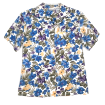 Bobbie Brooks Womens Blouse Size Small Button Front Short Sleeve Pocket Floral - £10.24 GBP