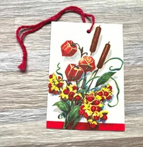 Vintage Floral Bridge Tally Card Whit Co. Unused Cattails - £9.73 GBP