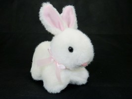 5&quot; Plush Bunny Rabbit, White Fur w/Pink Ears &amp; Nose, Cute Cuddly Toddler Toy - £5.47 GBP