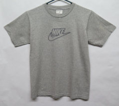 NWOT VTG Nike Gray  Stitch Logo Swoosh T Shirt Sz Medium 10 12 Kids Youth - £18.92 GBP