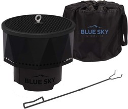 Blue Sky Outdoor Living Ridge Portable Steel Fire Pit With, And Carrying Bag. - £78.07 GBP