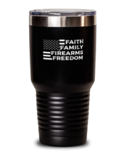 30 oz Tumbler Stainless Steel Insulated Funny Faith Family Firearms &amp; Freedom  - £24.08 GBP