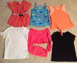 6 Girls Shirts Summer Tops Size 4/5 Wonder Kids Cat &amp; Jack Champion - £7.08 GBP