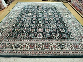 8&#39; X 10&#39; Handmade Indian Oriental Wool Rug Carpet Organic Dye Forest Green Nice - £1,002.58 GBP