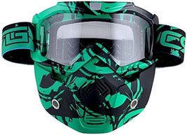 Motorcycle Detachable Face Mask Goggles ATV Dirt Bike Off Road Motocross... - $13.09