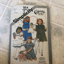 VINTAGE 1981 SIMPLICITY #5154  GIRLS SIZE 7 PINAFORE OR JUMPER PATTERN U... - £15.40 GBP