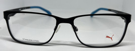 Puma PU 15449 BK Sport RX Eyewear Eyeglasses BLUE Puma 56[]17mm Stainless Steel - £90.54 GBP
