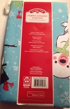 Christmas Cloth Shower Curtain 70&quot; x 72&quot; Snowman Polar Bear Blue New in Package - £11.03 GBP
