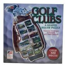 NEW 500 PCS Shaped Jigsaw Puzzle #9806 2002 Golf Clubs 12 Famous Courses - $18.80