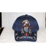 BULL SKULL EAGLE FEATHERS NATIVE PRIDE INDIAN BASEBALL CAP ( DARK BLUE ) - £8.99 GBP