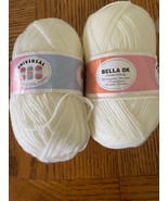 2 Skeins - Universal BELLA DK Nylon/Acrylic Yarn color 51057 Cream - $92.36 MXN