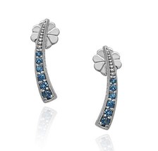 AFJewels 925 Sterling Silver Genuine Blue Topaz Earrings Climbers - £54.25 GBP