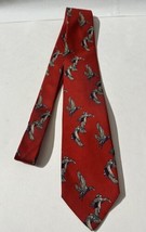 Robert Talbott Tie Duck Carmel Pebble Beach Red  Silk Tie - £15.37 GBP