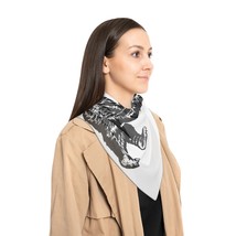 Charming Poly Scarf with Forest Bear Design, Sheer and Airy, Perfect Acc... - £19.39 GBP+