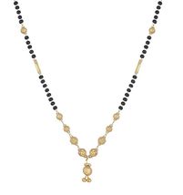 Traditional Gold Plated Pearl Mangalsutra With Black Bead Chain for Women - $24.99