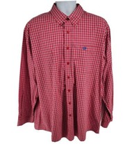 Cinch Mens Long Sleeve Button Down Western Shirt Chest Pocket Red Plaid Size XL - £19.77 GBP