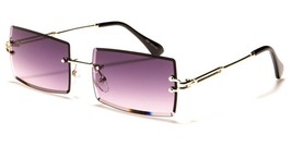 New Rimless Hip Hop Designer Purple Gold Sunglasses Rectangle UV400 GSL28203 - £11.92 GBP