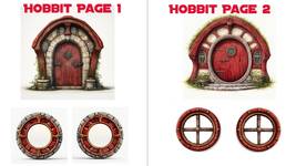 Hobbit Door and Window Gloss Photos for Glue on Blue Snail Shapes or DIY accents - £6.99 GBP