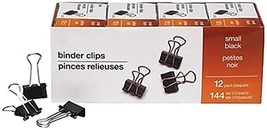 Small Metal Binder Clips Bulk Pk Black 3/4&quot; Size With 3/8&quot; - £17.19 GBP