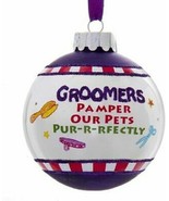 GROOMERS PAMPER OUR PETS PUR-R-RFECTLY 3.5&quot; Glass Ball Ornament by Kurt ... - £31.28 GBP