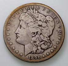 1890-CC Argent Morgan Dollar En Très Bon VG État , Léger Gris Couleur - £170.17 GBP