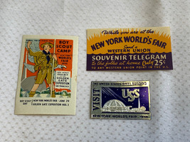 1939 Vtg New York Worlds Fair Poster Stamps Lot Boy Scouts Western Union Steel - £40.17 GBP
