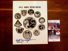 Walt Cunningham Nasa Apollo 7 Astronaut Signed Auto Mission Emblems Photo Jsa - £195.75 GBP