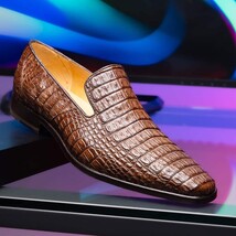 Genuine caiman crocodile Shoes Trento Brown image 10